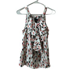 New Directions Women’s Size Medium Bow Front Top Shell Circle Pattern NEW